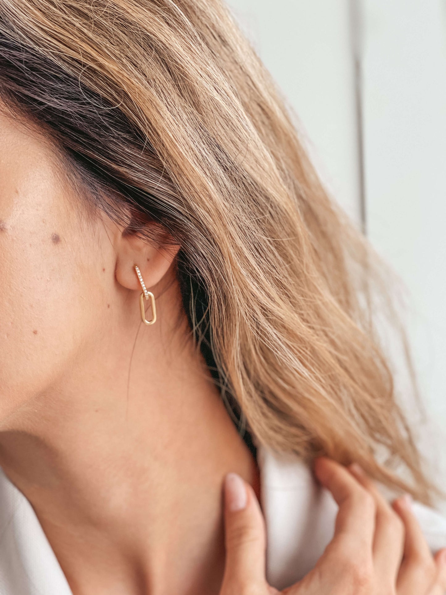 Cercei din argint Golden Jessica - Zirconiu