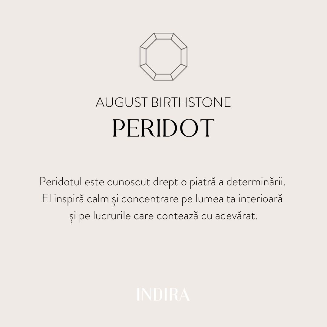 Colier din argint Birthstone Golden August - Peridot - Indira