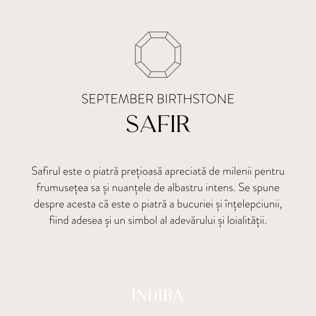 Brățară din argint Birthstone Golden September - Safir