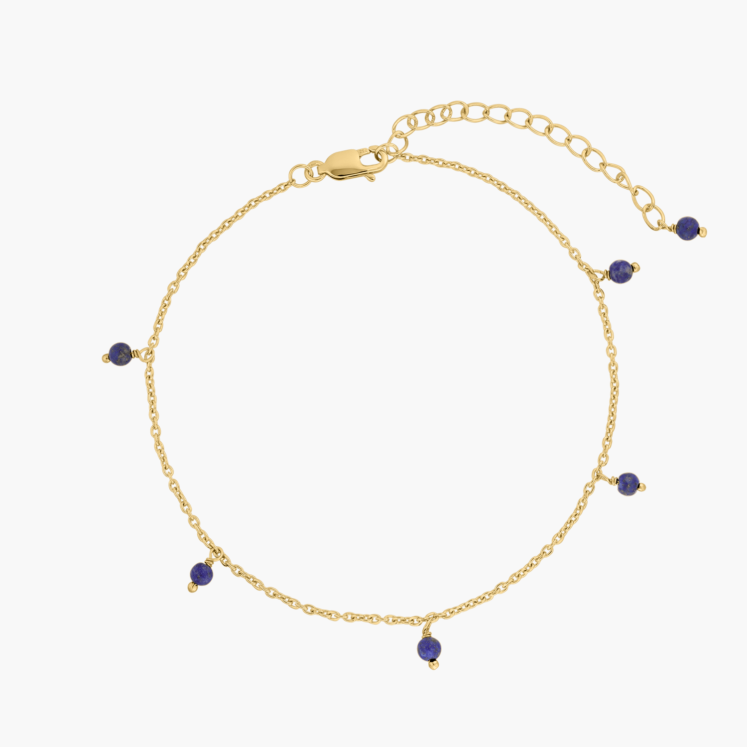 Golden Gem Droplet ezüst bokalánc - Lapis Lazuli - Indira