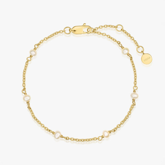 Bratara din argint Golden Pearl Beads - Perle Naturale