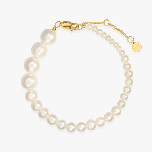 Bratara din argint Golden Crescendo - Perle Naturale