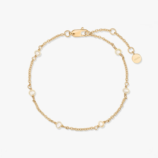 Bratara din argint Golden Pearl Beads - Perle Naturale