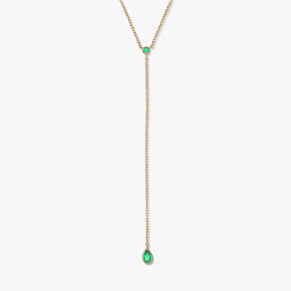 Colier din argint Golden Lariat - Onix Verde | Indira
