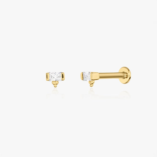 Cercei piercing labret din aur galben Shine - Zirconiu
