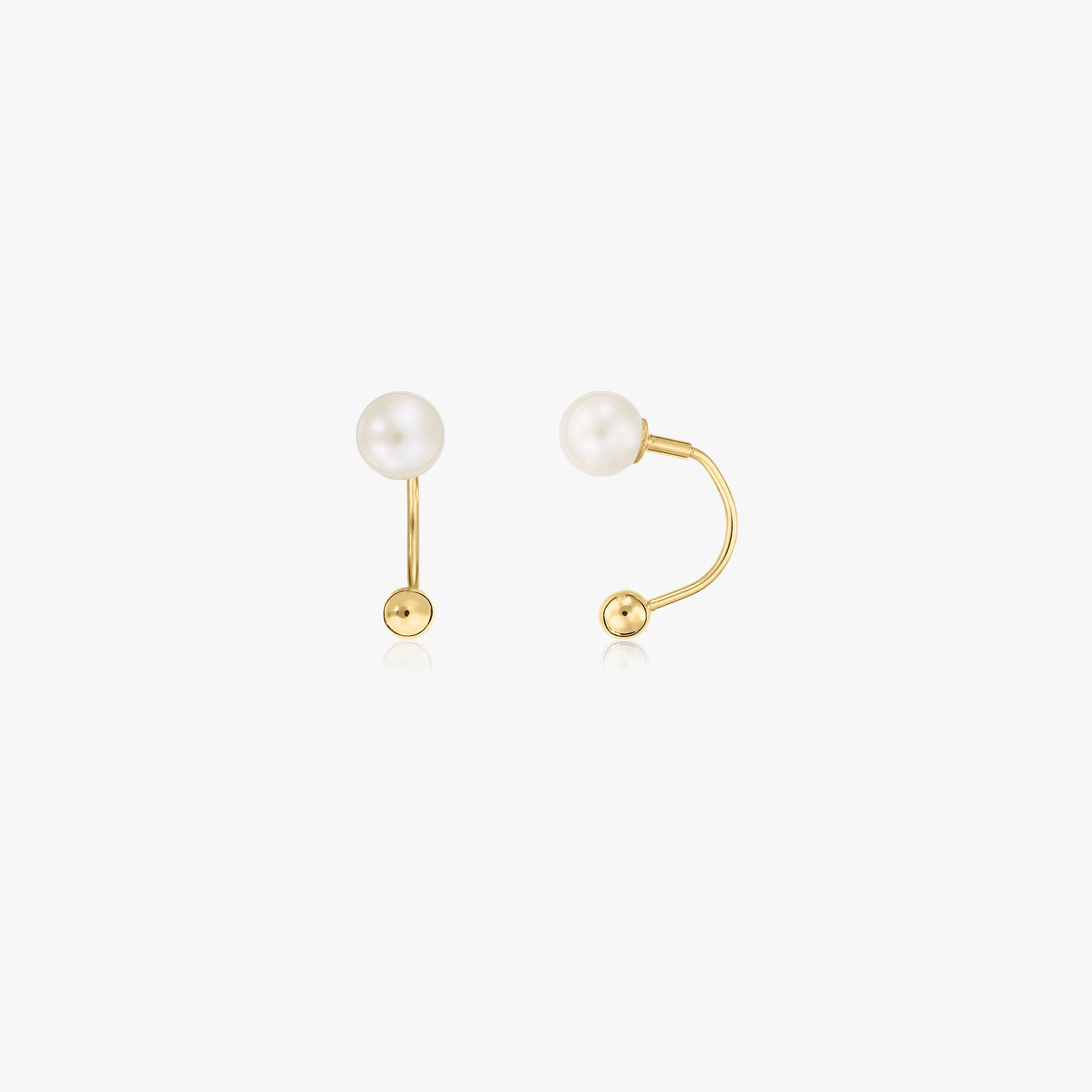 Cercei din aur Pearl Ear Jacket - Perle naturale