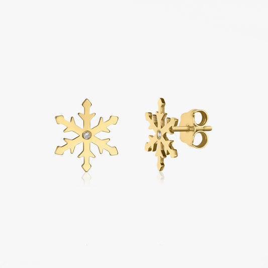 Cercei din aur Snow - Diamante