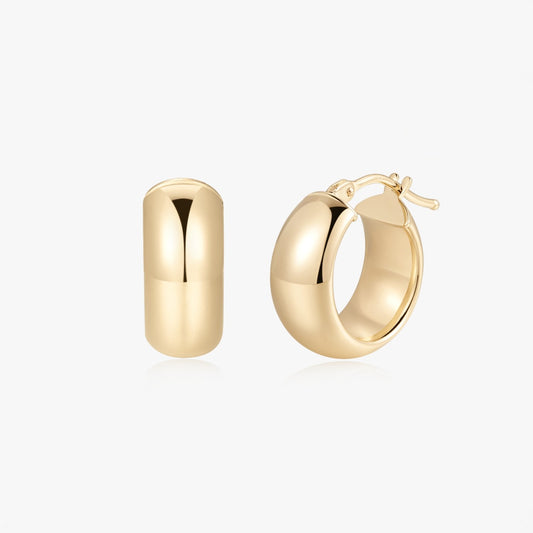 Cercei din aur galben Bold Maxi Hoops