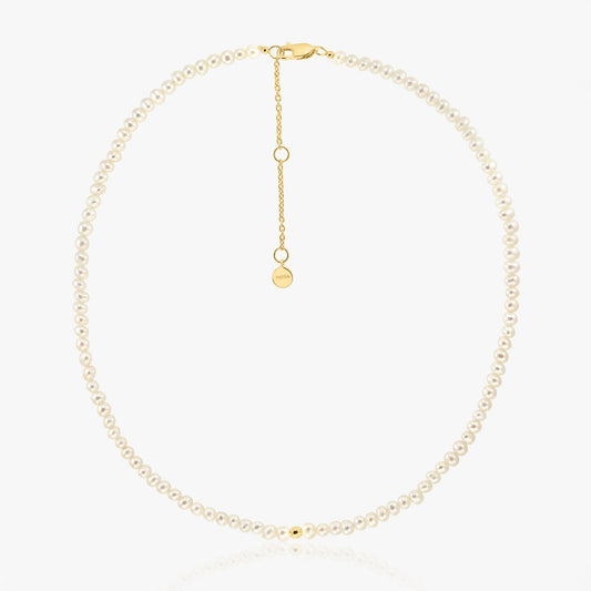Colier din argint Golden Glam - Perle Naturale