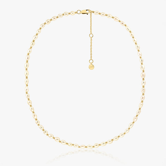 Colier din argint Golden Mini Cherie - Perle Naturale