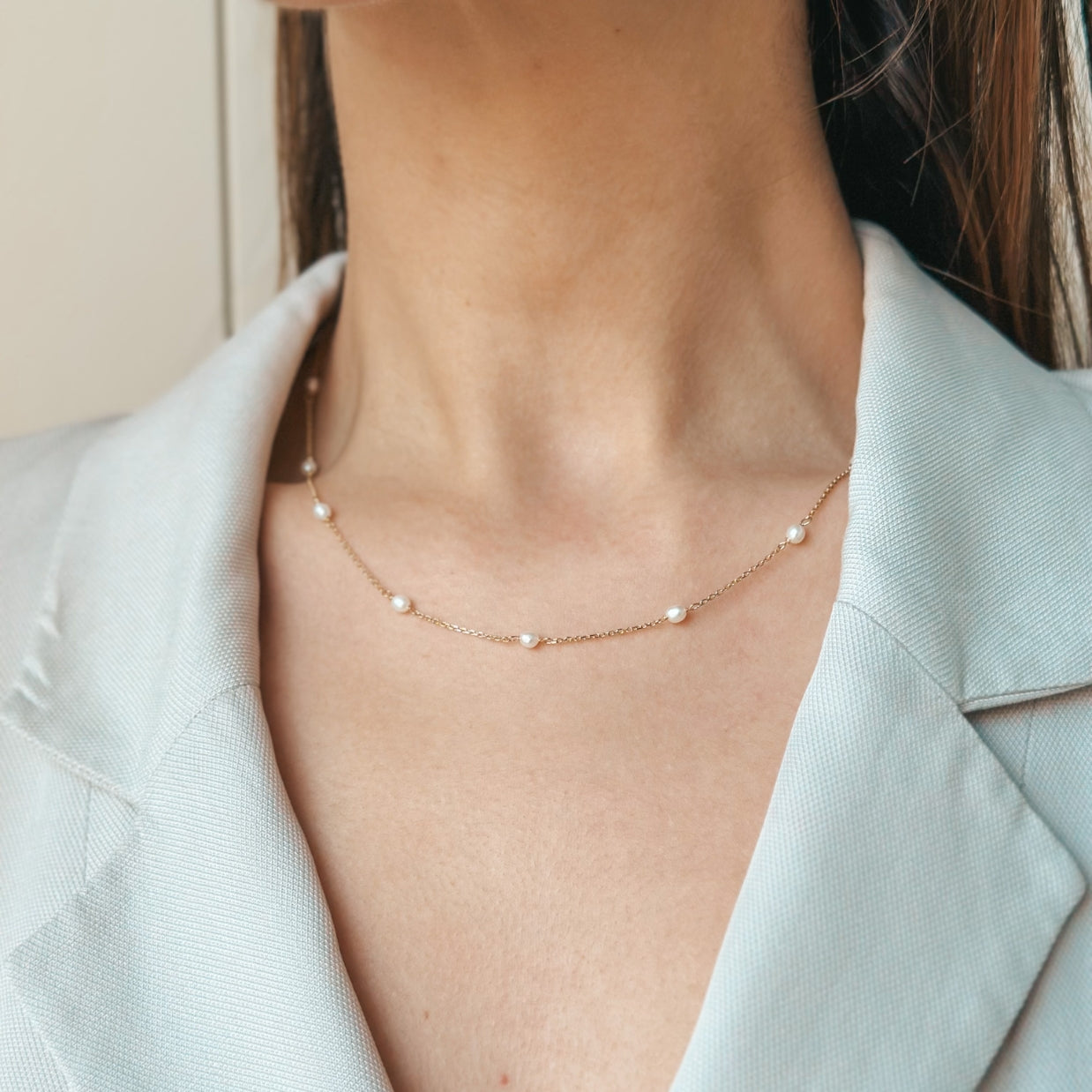 Colier din aur Pearl Elegance