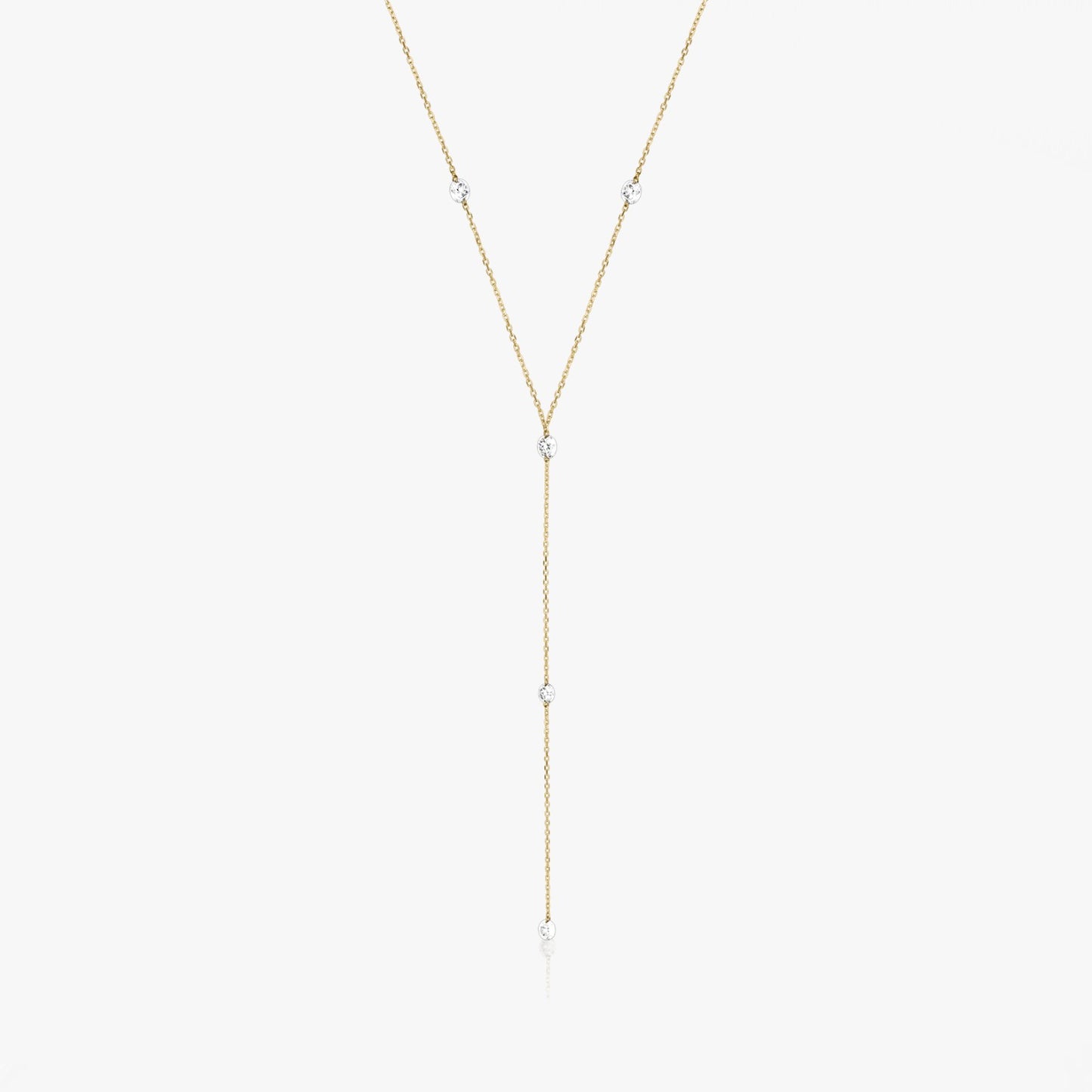 Colier din aur galben Diamond Drops - Diamante