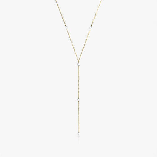 Colier din aur galben Diamond Drops - Diamante