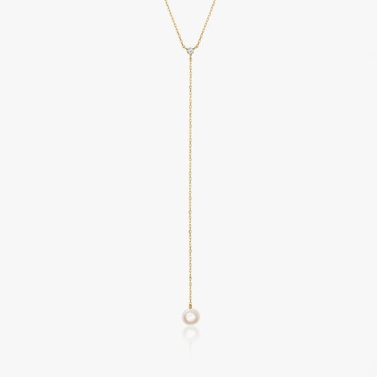 Colier din aur galben Yara - Perle Naturale, Diamante