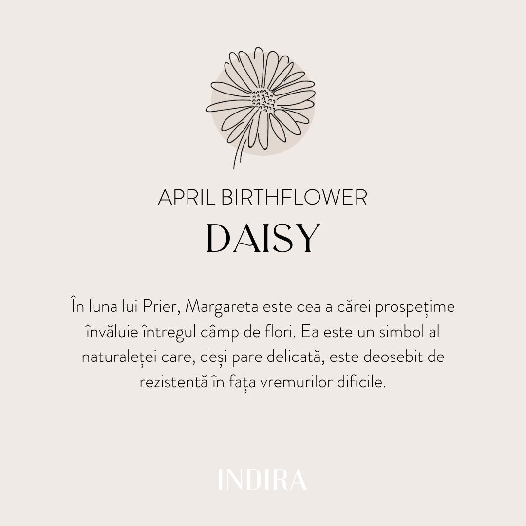 Brățară șnur pentru copii din aur Birth Flower - April Daisy