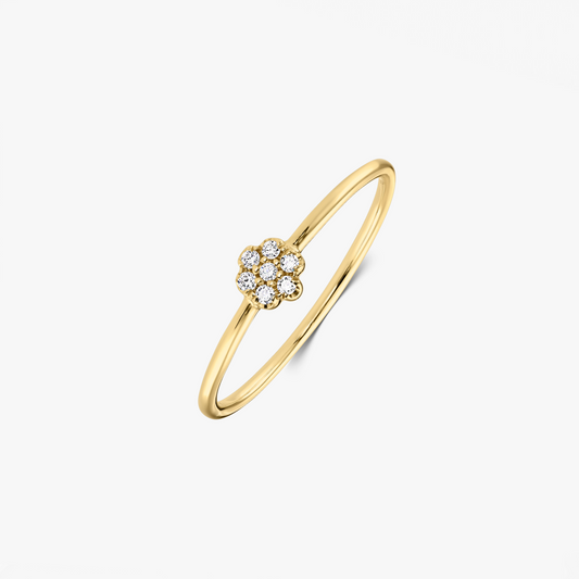 Inel din aur galben Daisy – Diamante