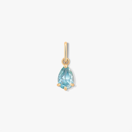 Pandantiv din aur Birthstone March - Topaz Albastru