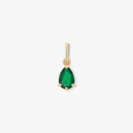 Pandantiv din aur Birthstone May - Agat Verde