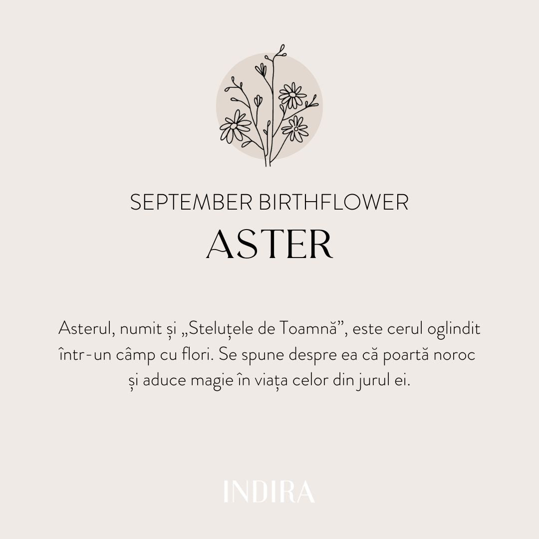 Brățară șnur pentru copii din aur Birth Flower - September Aster