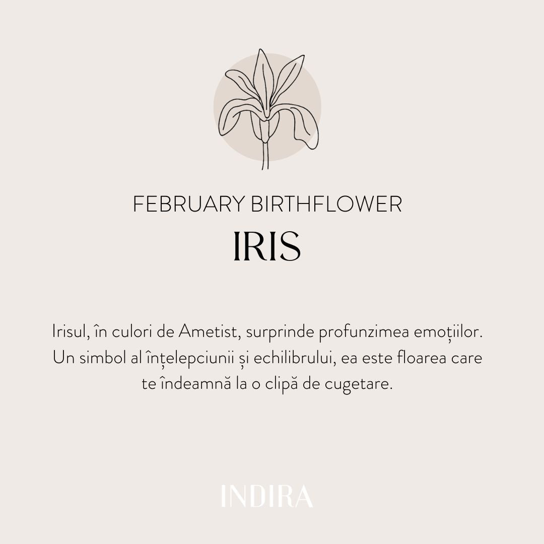 Brățară șnur pentru copii din aur alb Birth Flower - February Iris