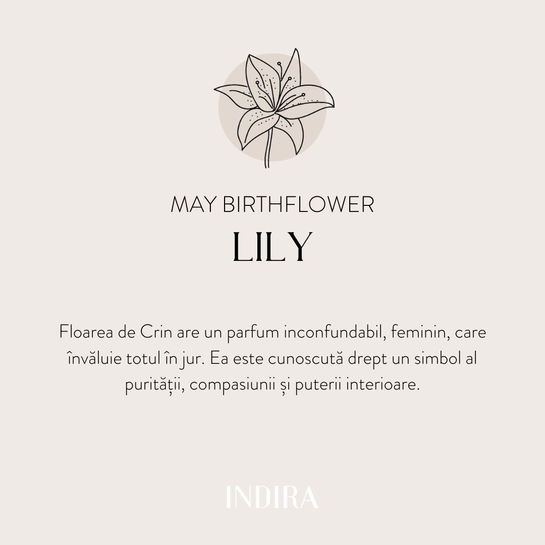 Brățară șnur pentru copii din aur alb Birth Flower - May Lily