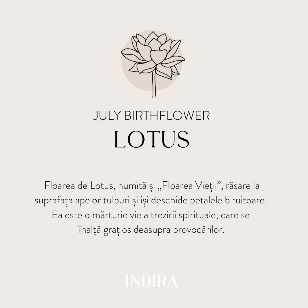 Brățară șnur pentru copii din aur Birth Flower - July Lotus