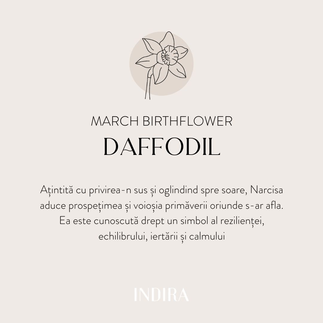Colier din argint Birth Flower Golden - March Daffodil