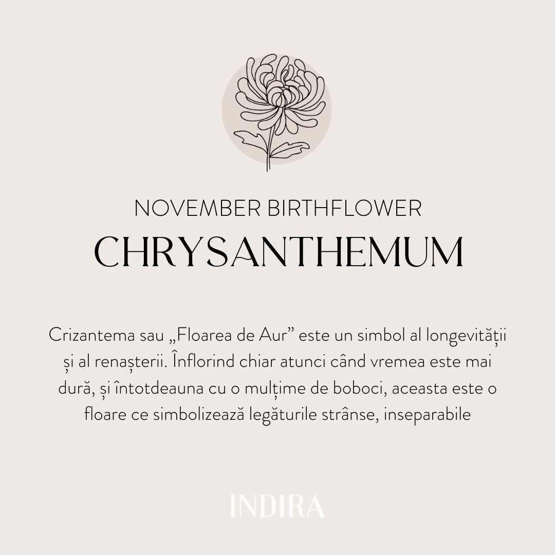 Colier din argint Birth Flower Silver - November Chrysanthemum