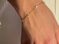 Brățară din argint Birthstone Golden June - Piatra Lunii