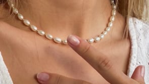 Colier din argint Chérie Golden - Perle Naturale