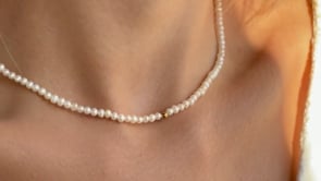 Colier din argint Golden Glamour - Perle Naturale