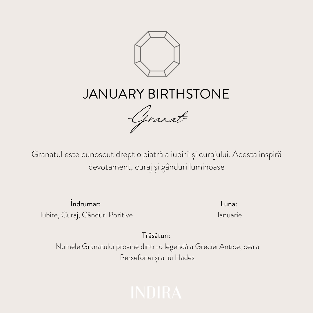 Brățară din argint Birthstone Golden January - Granat