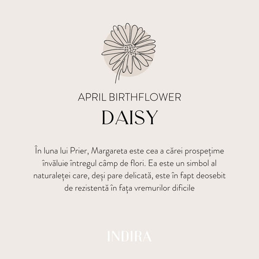 Colier din argint Birth Flower Silver - April Daisy - Indira