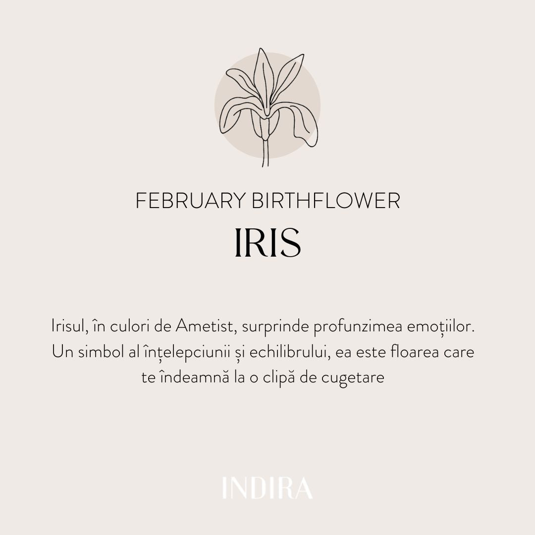 Colier din argint Birth Flower Silver - February Iris