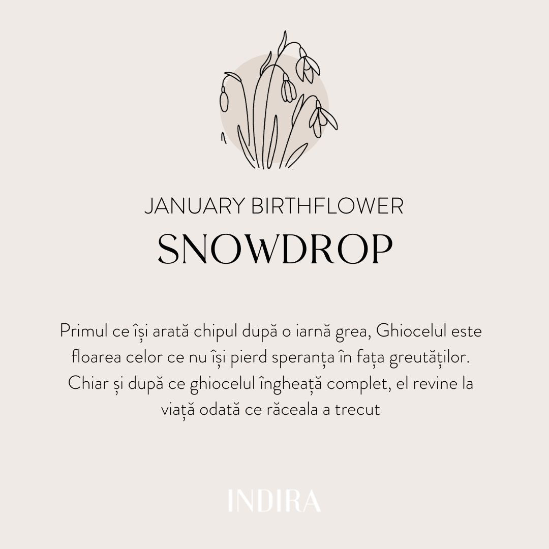 Colier din argint Birth Flower Silver - January Snowdrop