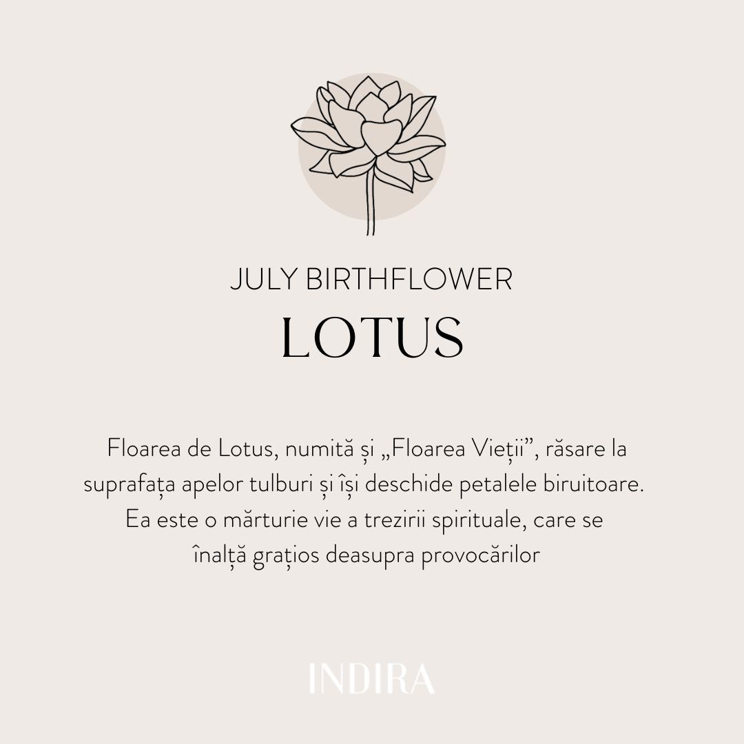 Colier din argint Birth Flower Silver - July Lotus