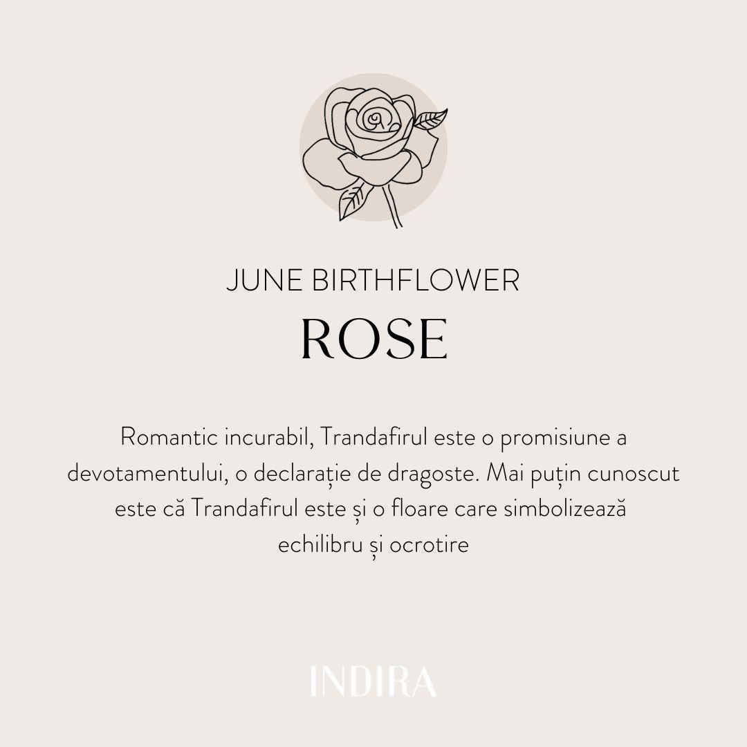 Colier din argint Birth Flower Golden - June Rose
