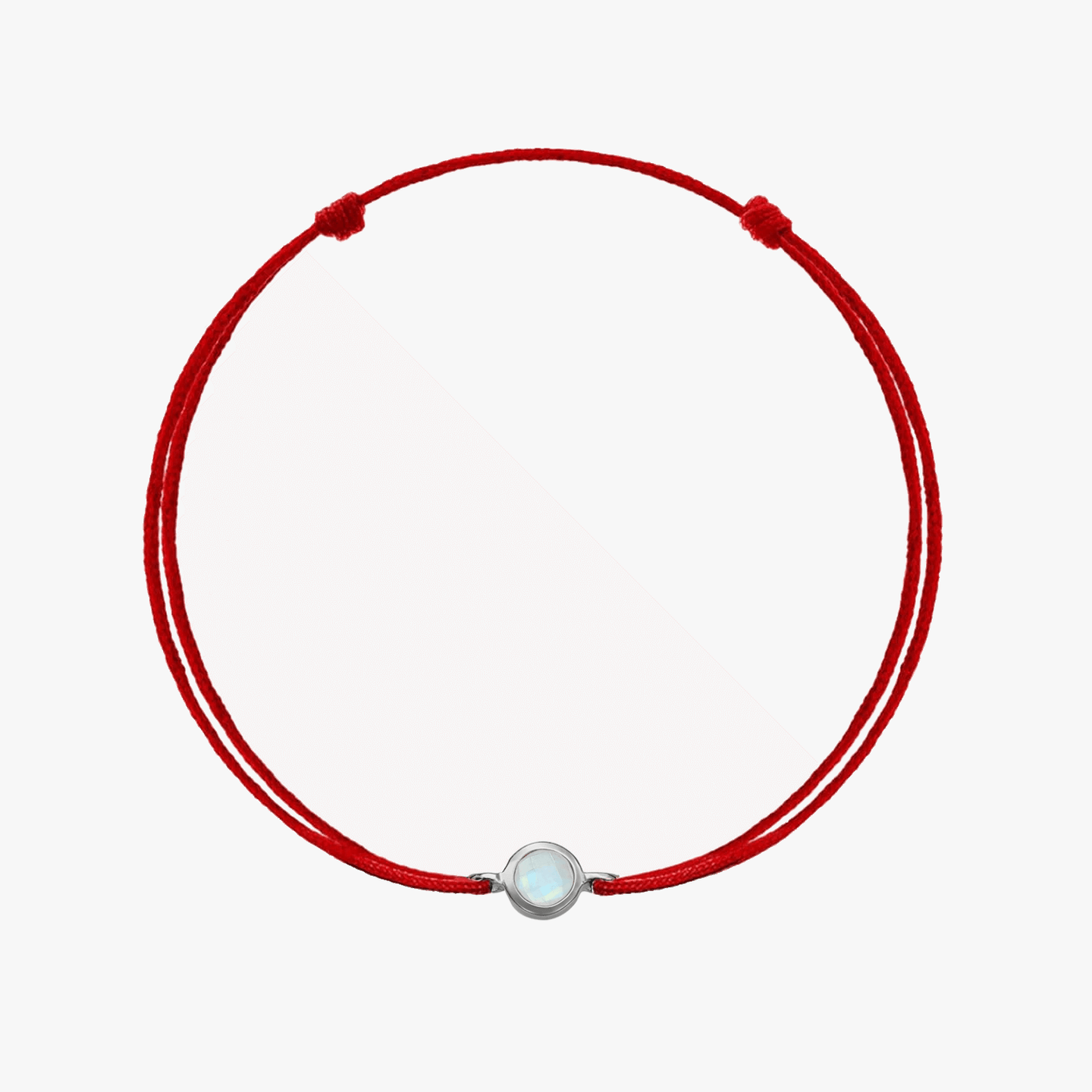 Birthstone Ezüst Június Ezüst Zsinór Karkötő - Holdkő - Indira
