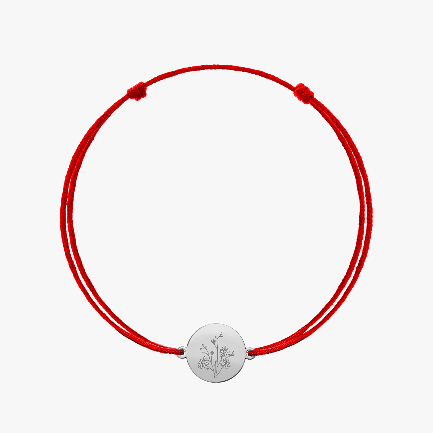 Ezüst zsinóros karkötő Silver BirthFlower – Szeptember Aster – Indira