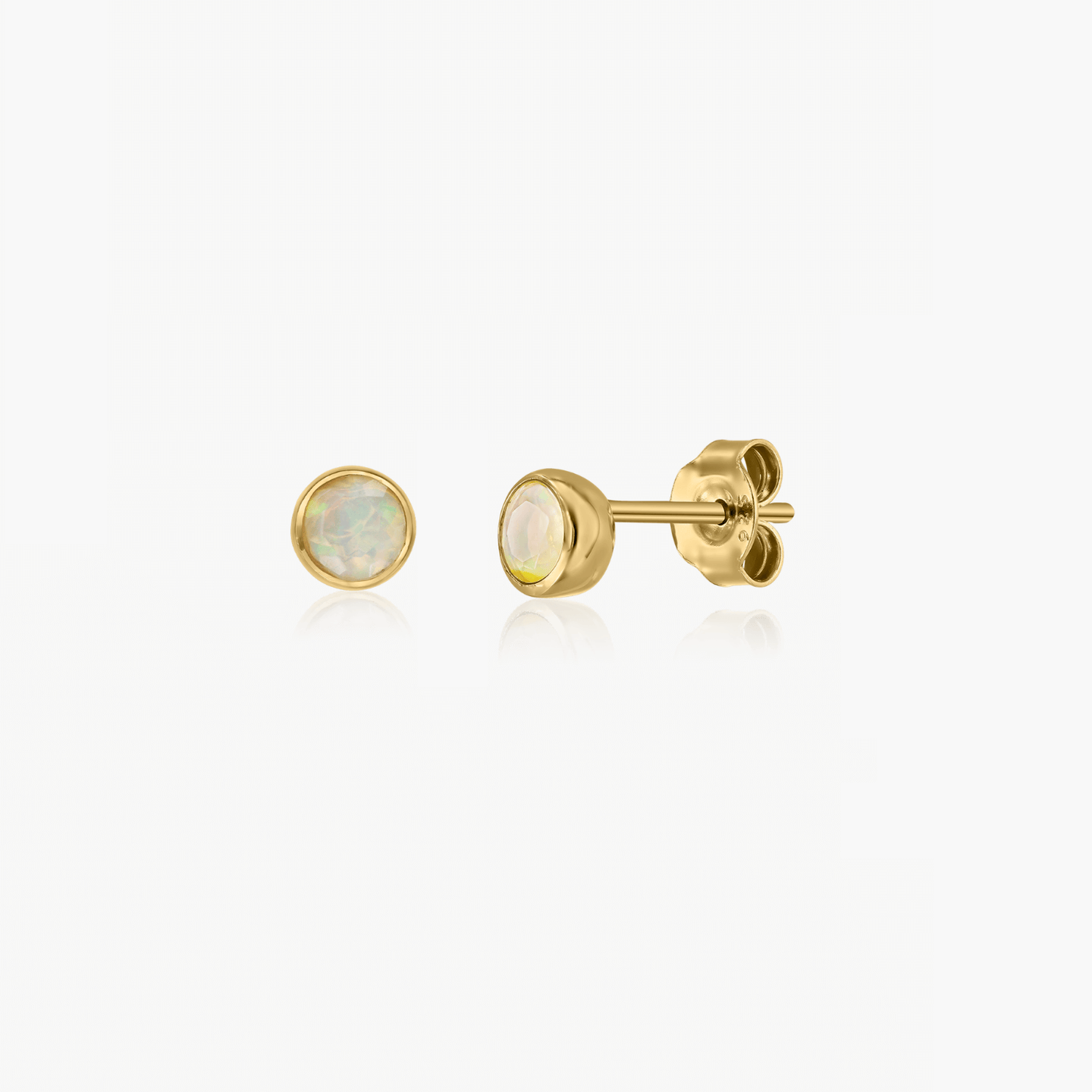 Ezüst Birthstone Golden October fülbevaló - Opál - Indira