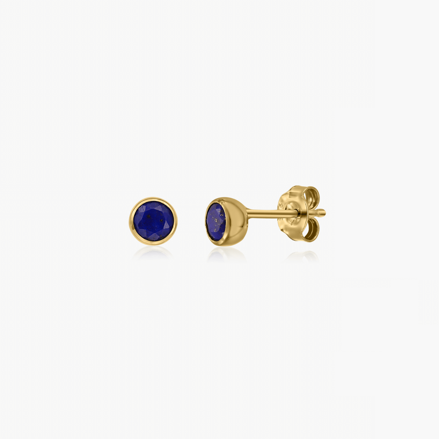 Ezüst Birthstone Golden szeptemberi fülbevaló - Lapis Lazuli - Indira