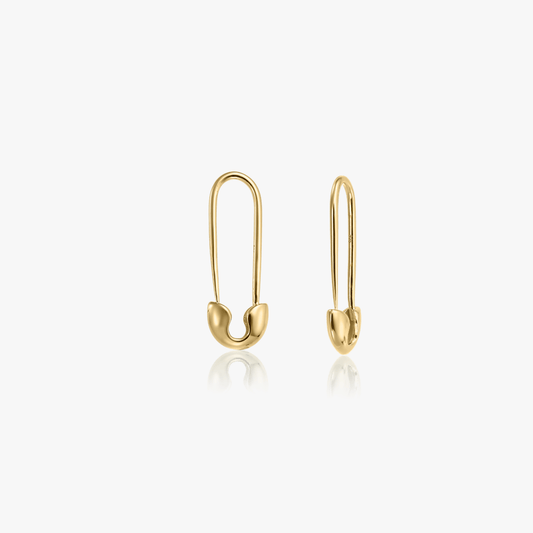 Cercei din argint Golden Safety Pin