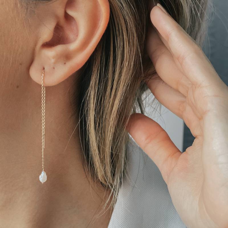 Cercei din aur Pearl Drop - Perle Naturale
