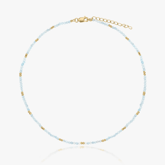 Colier din argint Golden SummerScape - Acvamarin