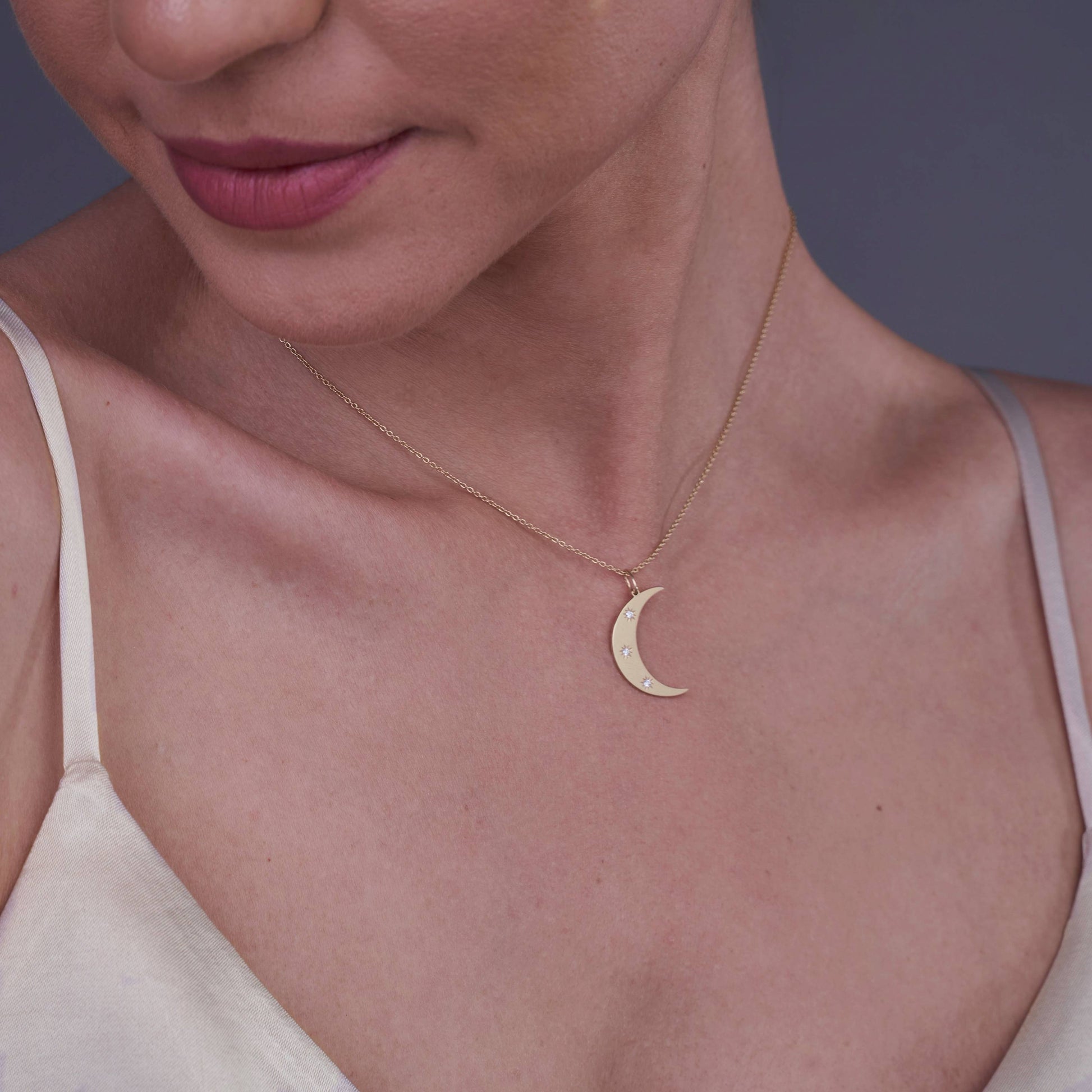 Colier din aur 14K Half Moon