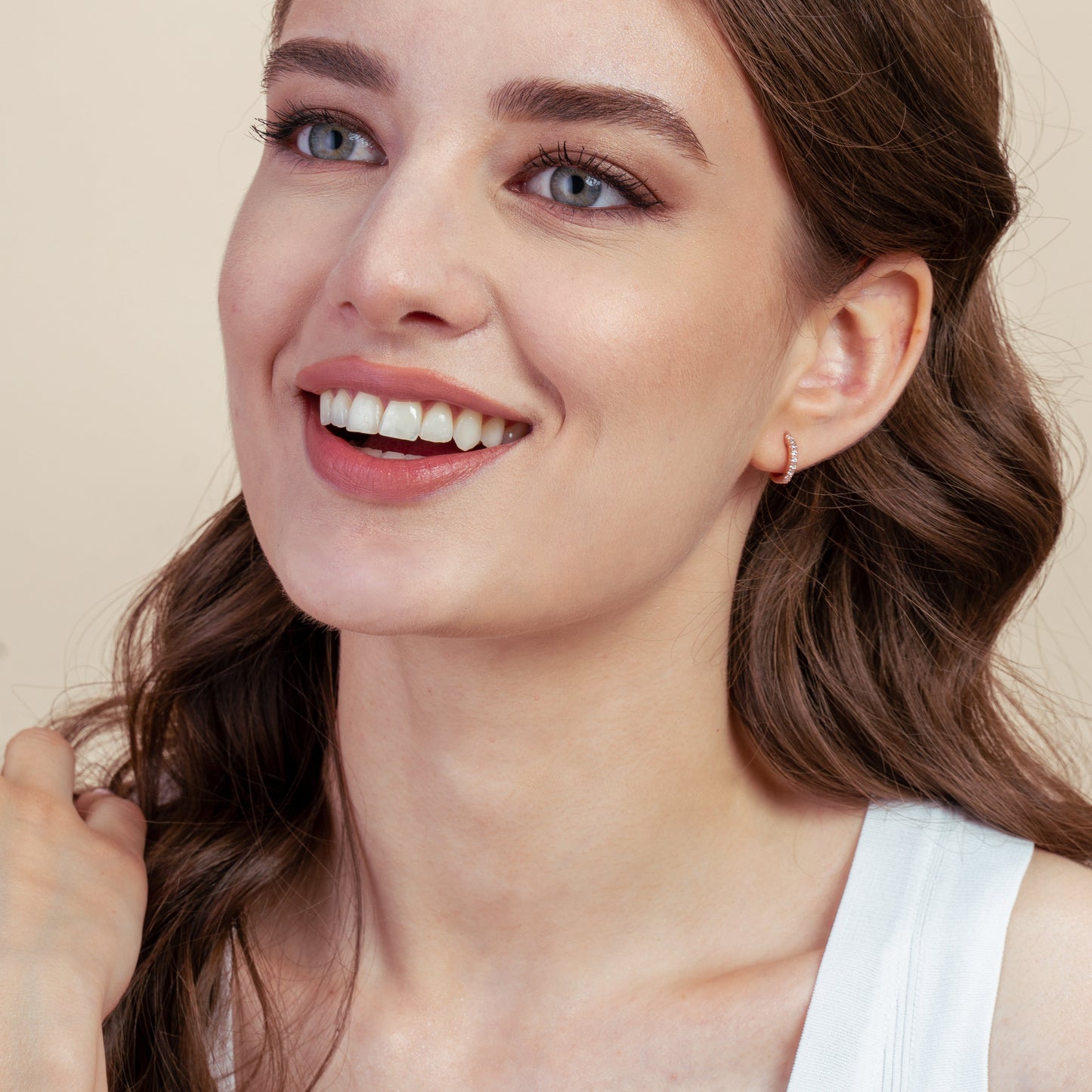 Cercei din argint Sadie - Rose Gold