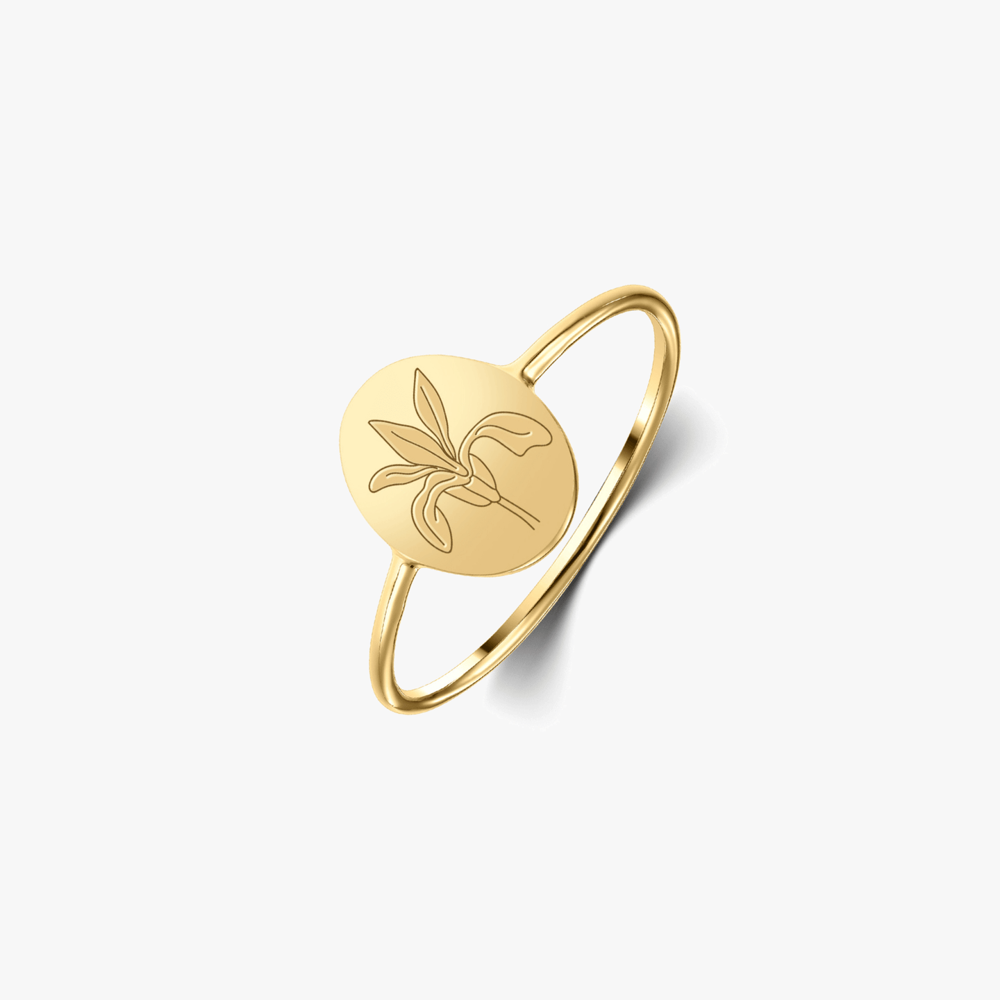 Ezüst Birth Flower Golden gyűrű - Február Írisz - Indira