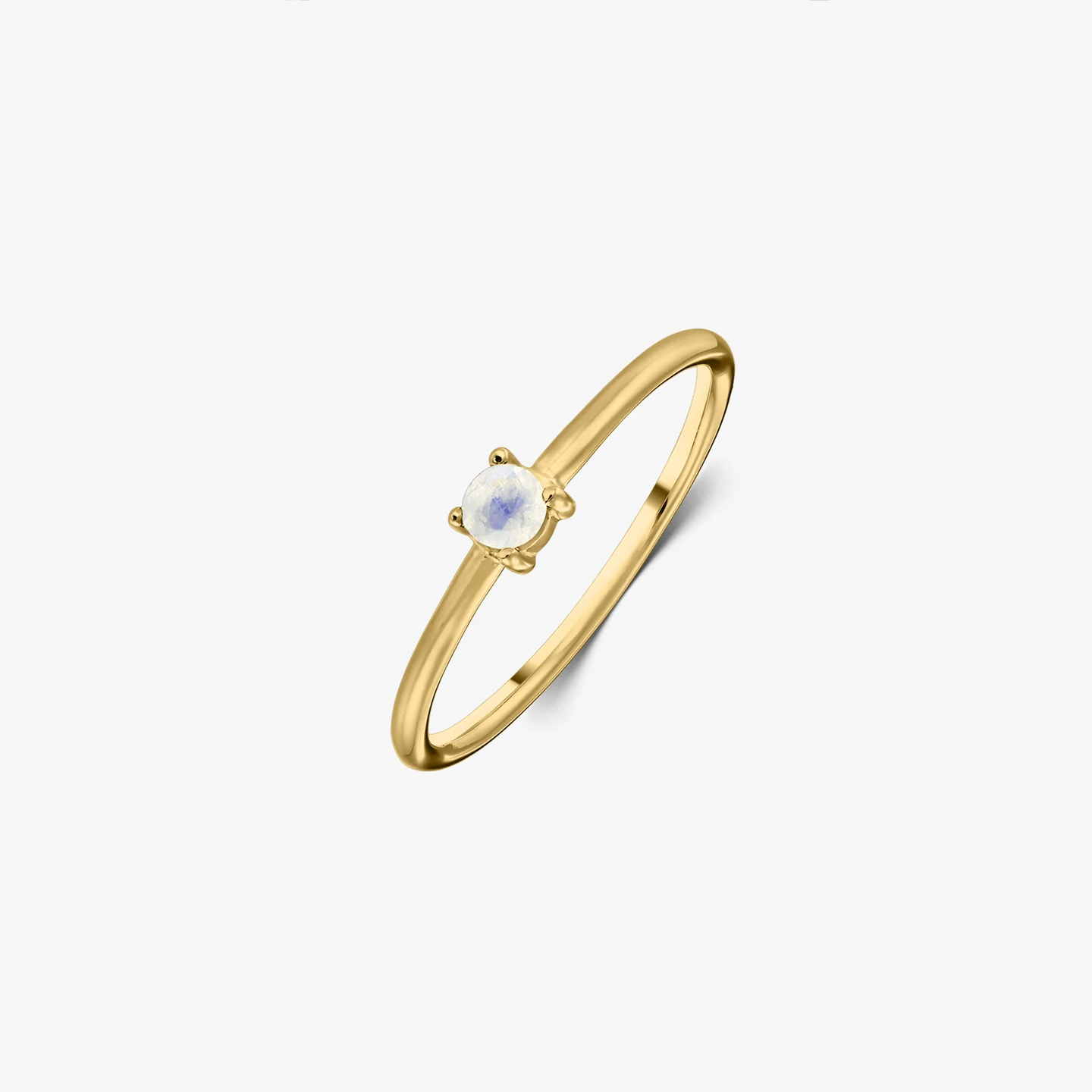 Ezüst Birthstone Gyűrű – Arany Június – Holdkő – Indira