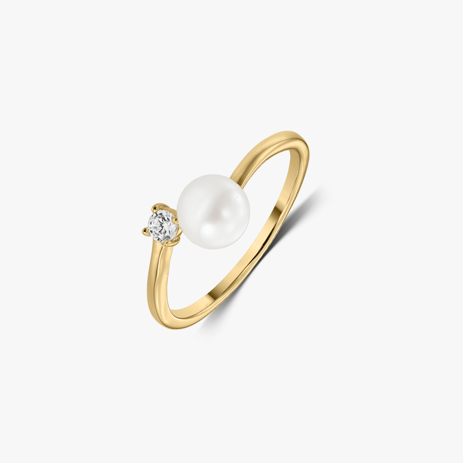 Inel din argint Golden Mary - Perle Naturale