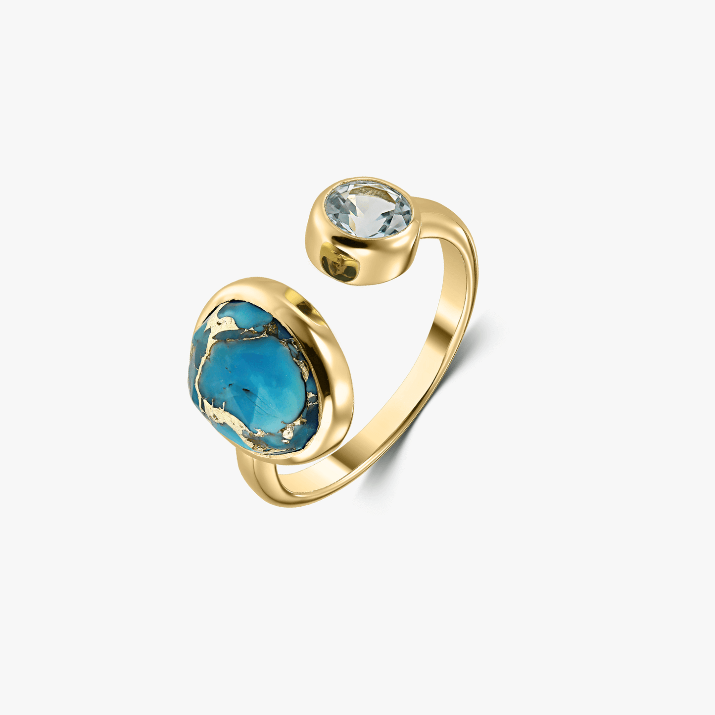 Inel din argint Kaylee Golden – Turcoaz Blue Copper